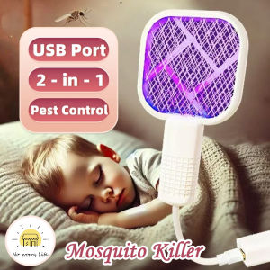 USB Mosquito Zapper Racket - Electric Shock & UV Trap for Bedroom & Travel (Portable/Child-Safe)