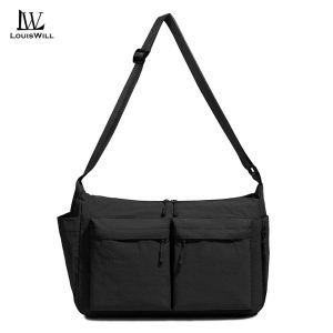 LouisWill Shoulder Bag Casual Lightweight Bag Waterproof Bag Travel Bag Multiple Pocket Bag Scratch-Resistant And Wear-Resistant Bag Mens Fashionable Crossbody Bag