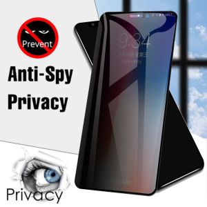 For OPPO A5 5G 4G Private Tempered Glass Anti-Spy Full Cover Screen Protector Anti Peek 2in1 Privacy Film + Lens Protector For OPPOA5