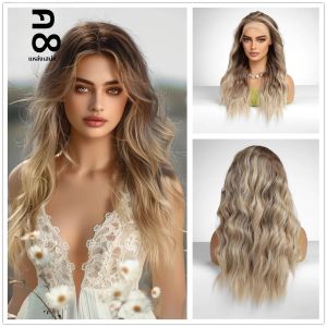 Charmsource วิกผมลูกไม้ด้านหน้า13x4 วิกผมลอนสังเคราะห์สีน้ำตาลผมหยิกยาวผมหยิกคอสเพลย์วิกผมผู้หญิงหนาแน่นสูง