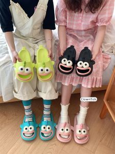 Summer Indoor Outdoor Anti-Slip Fun Slippers EVA Clownfish Slippers Cute Big Eyes Flat Heel Casual Style Womens Sandals