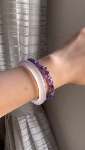 Vòng Tay Amethyst Hợp Mệnh Thổ Mệnh Hỏa Khóa Thép Không Gỉ - Tăng Cường Tâm Linh Giảm Căng Thẳng Cân Bằng Cảm Xúc -Bluegems