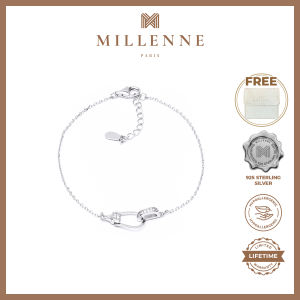 MILLENNE Millennia 2000 Horse Snaffle Cubic Zirconia Silver Bracelet with 925 Sterling Silver