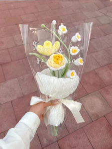 Tulip Gai Dầu Dệt Bằng Sợi Hoa Hướng Dương Hoa Chuông Thủ Công Hoa Cưới Hoa Sinh Nhật Quà Tặng Hoa Cầm Tay