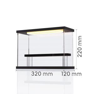 Acrylic Display Storage Box with Steps for Figurines Lighting Version Dustproof Cover Long Cube Shape Side Opening Way