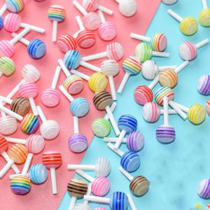 20/50/100Pcs Mixed Cute Lollipop Nail Art Charms 6mm 3D Kawaii Mini Summer Candy Nails Decorations DIY Crafts Manicure Accessory