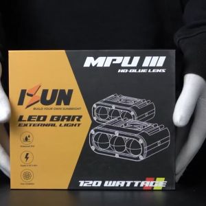 ISUN LED BAR MPU 3 dengan HD-Blue Lens dan Kipas Pendingin DC 9-80V/120W