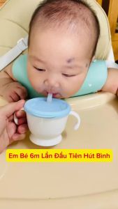 Cốc uống nước ống hút cho bé tập hút | bình uống nước cho bé 6 tháng đến 18 tháng