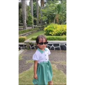 Baju Anak Perempuan Yolla Dress Terbaru 2023: Pakaian Terkini Two Mix Bahan Toyobo Fashion Usia 1-6 Tahun