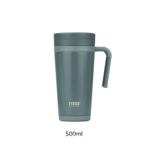 TYESO | TYESO 500ml Business Thermos Cups Stainless Steel Tapered Tea Separation Vaccum Water Bottle with Handle Office Tea Cup for Men