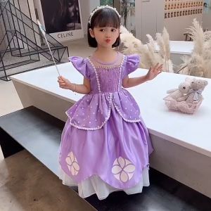 hiCosplaydy Kids Princess Sofia Elegant Princess Dress Cosplay Costume Gaun Costume Sofia