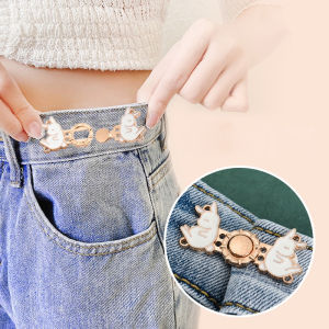 1/2/5/10Pair Clothing Waist Buckle for Jeans Pants Skirts Fashion Clothing Accessories Cartoon Bunny Slim Waist Button Invisible Adjustable Nail-Free Detachable