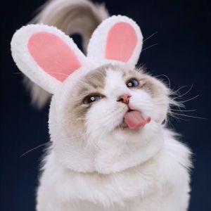 Pet Hat Funny Bunny Hat Cat Dog Cute Rabbit Plush Bunny Ears Hat Party Cosplay Pet Accessories