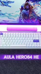 AULA | HERO 84 HE Esports Mechanical KeyboardRGBHot Swappable Design0.01mm Rapid Trigger RTMagnetic SwitchPBT KeycapsCarbon Fiber