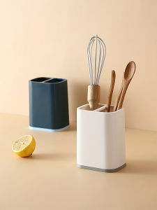 Kitchen Countertop Placement Chopsticks Storage Rack Drainage Spoon Bucket Plastic No-Punching Required Chopstick Tube