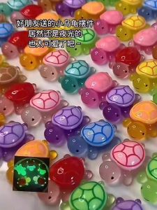 New Arrival Luminous Turtle Resin Match-up Little Wang Ba Blind Box Mini Disassembly Blind Bag Toy All Red Car Decoration...