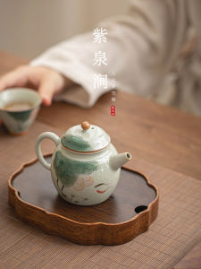 Large Capacity Ceramic Tea Pot Hand-Painted Jingdezhen Porcelain Tea Brewing Pot for Home Use Jojos L.P.D Purple Spring Ravine