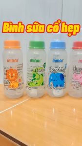 Bình sữa Mirai cho bé 150ml - 250ml bình sữa cổ hẹp nhựa Duy Tân không BPA núm vú lỗ siêu mềm chống sặc chống đầy hơi