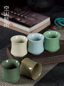 Empty Mountain Xinyu Ceramic Cup Tea Cup For Home Longquan Celadon Minimalist Chinese Style Ice Crack Drinking Cup Single Cup Small Tea Cup