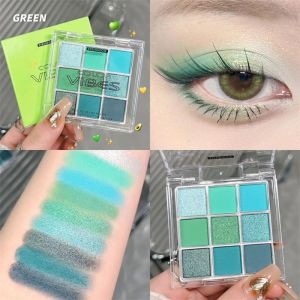 9-color Acrylic Eyeshadow Makeup Pallete Glitter Matte Eye Shadow Waterproof Long Lasting Shimmer Purple Blue Greeen Eyeshadow