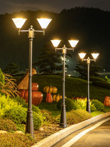 Solar Powered High Pole Courtyard Lamp Outdoor Waterproof Garden Villa Lighting Community Super Bright Landscape Lighting