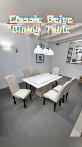 Cepat📢6 Kerusi Sesuai Untuk Dapur Kecil - Murah Perabot SAMPOINT FURNITURE_ 6 Seater Marble Dining Set ( kitchen) New Quality Stylish Modern Dining Table Chair _Terkini Baru Kualiti Moden Meja Makan Marble Dining Table- Ready Stock