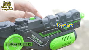 Electric Water Gun & Bubble Machine Continuous Fire with Light Firing Effect Rechargeable Battery