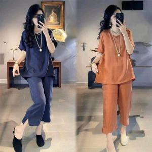 Lieoyuarn | Plain New Chinese Style Casual Loose Slimming Fashion Set