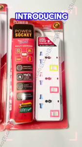 2 Groups Extension Socket with 2 USB 1 Type C White Individual Switch Universal Smart Power Strip Surge Protector 3Meters Length