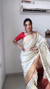 [Pre Order] 1 Minute Soft Cotton Silk Ready To Wear Saree ~ Delivery Lead Time : 10 days