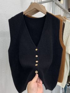 Áo Len Cardigan Cổ Chữ V Màu Trơn Phong Cách Hàn Quốc Đơn Giản Thời Trang Cho Nữ Áo Khoác Ngoài Đa Năng Thường Ngày Mùa Thu