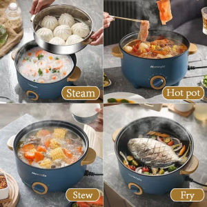[COD]4.5L Electric Cooker Large Capacity Multi-function Cooker 1000W 3 Gear Rice Cooker Non-stick Pot With Steamer 28cm Electric Frying Pan Hot Pot