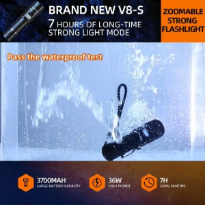 SUPERFIRE V8-S: A Super Bright 2000 Lumens Portable Rechargeable Torchlight