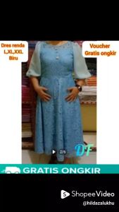 PIPO DRES SEMI BRUKAT/BAJU PESTA WANITA KEKINIAN/TUNIK RENDA VIRAL TANGAN BALON MUTIARA