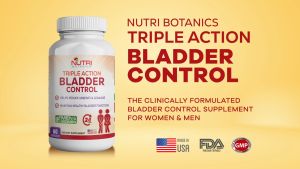 Nutri Botanics Triple Action Bladder Control Supplement - Reduces Bathroom Runs Urgency & Leakage - Around-the-Clock Bladder Support - Support Healthy Bladder Function - Cleanse the Urinary Tract & Maintain Healthy Bladder Lining - 60 Capsules