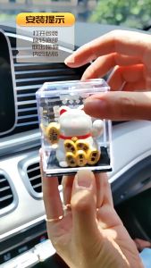 Solar Dashboard Mobil Kucing Keberuntungan Mini Patung Kucing Hoki Tangan Gemetar Yang Lucu