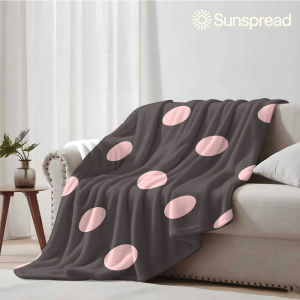 Beast Kingdom | Dusty Pink Dot Soft Warm Flannel Blanket Lightweight Cozy Christmas Halloween Home Decor Room