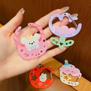 ROLL Acrylic Carabiner Keychain Multifunctional Cartoon Shape Backpack Pendant Keychain Ornament