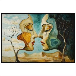 Tranh cặp đôi yêu nhau ( tình yêu)chủ đề ngày và đêm với tình yêu không rào cản.Tranh treo tườngdán tường .CGI-1214