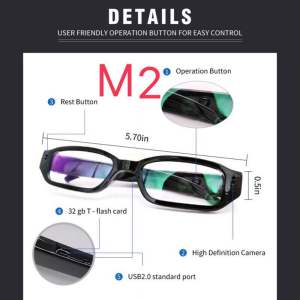 M2แว่นตาแอคชั่น ซ่อนได้Full HD 1080P สามารถสวมใส่ได้ สําหรับบันทึกวิดีโอ เล่นกีฬา