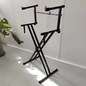 Braun Mall-ขาตั้งคีย์บอร์ด ทรง2X มาพร้อมกับขาตั้งคีย์บอร์ด ขา X (ชั้นบน) ( สีดำ ) Stand Keyboard Piano แถมฟรี สายแจ็ค
