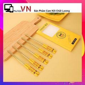 Hộp 5 đôi đũa vịt vàng ngộ nghĩnh kháng khuẩn cao cấp sang trọng- Bộ 5 đôi đũa in hình chú vịt dễ thương chất liệu cao cấp an toàn không độc hại Chống Trơn- Chống Trượt- Chống Mốc- Bền Màu