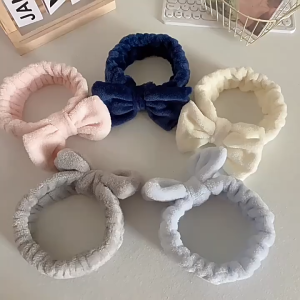 Bandana Rambut Motif Pita Wanita & Masker Facial Headband Korea