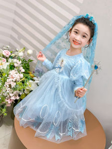 เด็กแขนยาวสไตล์เจ้าหญิง เดรส เรียบหรู เด็กทารก ชุดราตรี ฤดูใบไม้ร่วง แฟชั่นเด็กวัยหัดเดินเจ้าหญิง กระโปรง หวาน กลาง เอว ดีไซน์