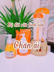 Nước rửa bình Wesser 500ml dạng chai có van tạo bọt thông minh và 500ml dạng túi tiết kiệm cho mẹ