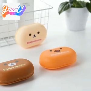 Wadah Sabun Tempat Sabun Mandi Batang Anti Lengket Motif Karakter Rilakkuma - Kotak Sabun Mandi Batang Rilakkuma - Dispenser Sabun