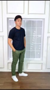 Celana Panjang Slim Fit Chino - Green Army