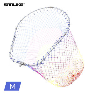 SANLIKE Aluminum Alloy Fishing Net Head Foldable Oval Frame Nylon Net 12mm Screw For Freshwater And Aaltwater Fishing Tool