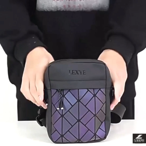 Ready Stock!! LEEFO Fashion 3D Geometric Men Sling Bag Shoulder Bag Chest Bag Water Resistant PU Leather
