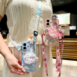 Cute Cartoon Bellflower Melody Full Cover Soft Phone Case for OPPO K12 K11 K10 K9 K7 K5 K1 Anti-Fall Crossbody Strap ACE2